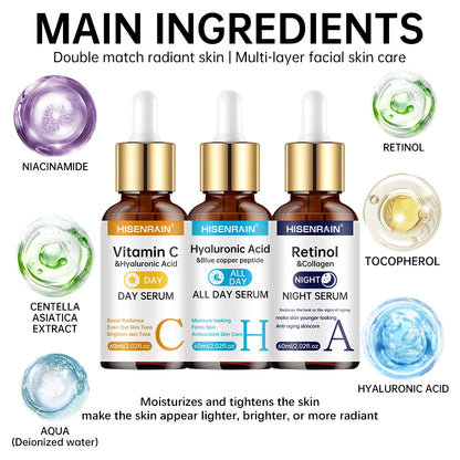 Sérum Duo Vitamine C & Rétinol - Anti-Âge, Éclat & Hydratation Intense