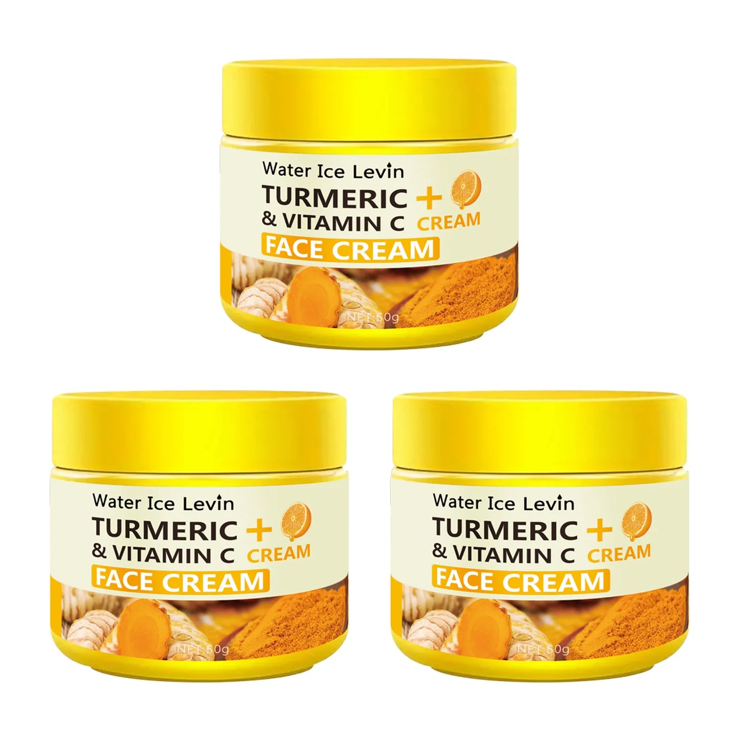Crème Visage Curcuma & Vitamine C - Anti-Âge, Hydratante & Éclatante