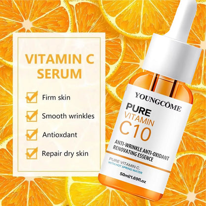 Sérum Vitamine C & Acide Hyaluronique - Éclat & Anti-Rides