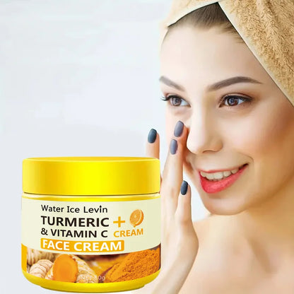 Crème Visage Curcuma & Vitamine C - Anti-Âge, Hydratante & Éclatante