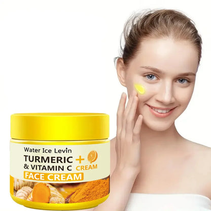 Crème Visage Curcuma & Vitamine C - Anti-Âge, Hydratante & Éclatante
