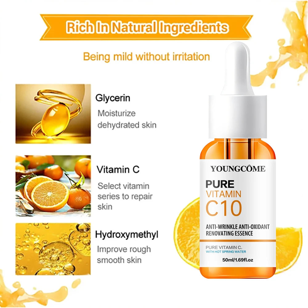 Sérum Vitamine C & Acide Hyaluronique - Éclat & Anti-Rides